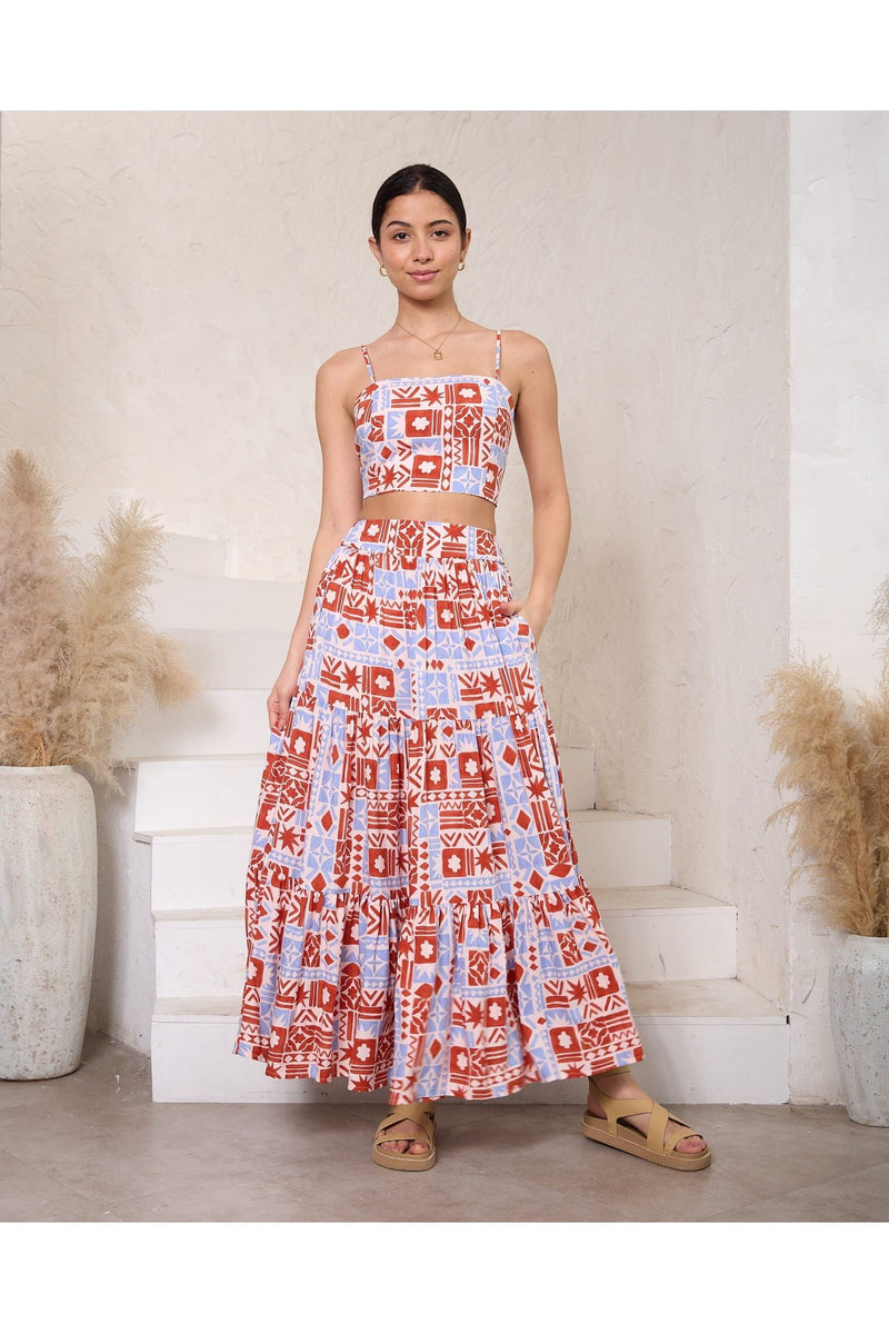 Aurora Maxi Skirt Rust