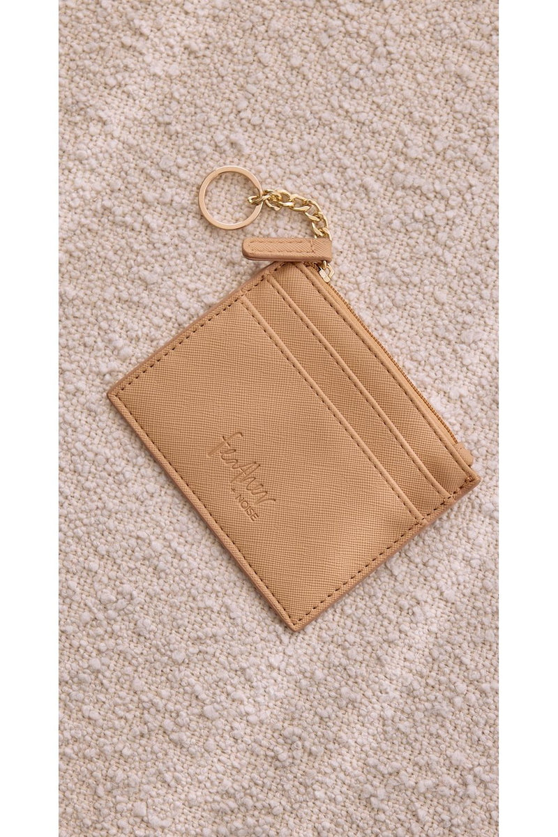 Mira Key Chain Card Wallet Tan