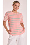 Jasper Knitted Tee Pink/Green