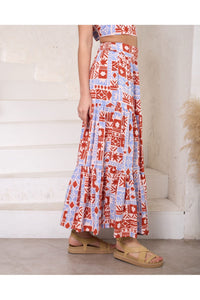 Aurora Maxi Skirt Rust