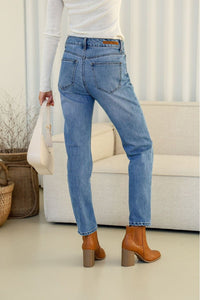 Laura Mom Jean Mid Blue