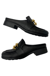 Ilse Backless Loafer Black