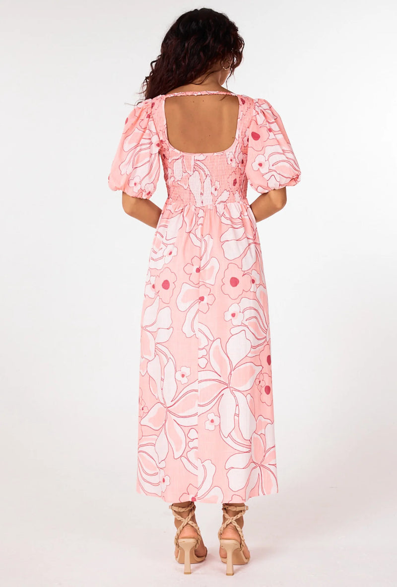 Ana Midi Dress Desert Flower Print