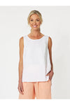 Bianca Button Back Tank White