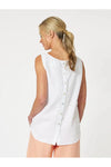 Bianca Button Back Tank White