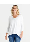 Geneva V-Neck Top White