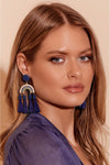 Tassel Edge Arch Earring Navy