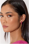 Baguette Jewel Mini Hoops Hot Pink/Gold