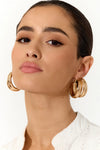 Double Loop Front Hoops Gold