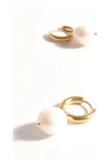 Baroque Pearl Drop Mini Hoops Gold/Cream