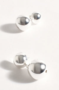 Dome Top Ball Drop Earring Silver