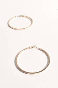 Straight Edge Hoops Gold