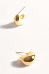 Tiny Metal Curved Earrings Gold