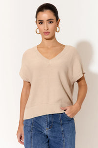 Samara Cotton Knit Top Camel