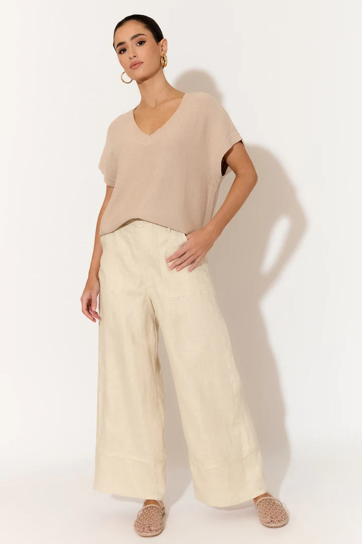 Samara Cotton Knit Top Camel