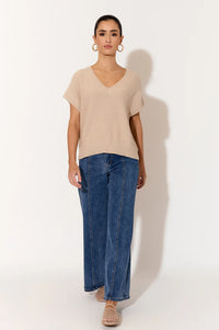 Samara Cotton Knit Top Camel