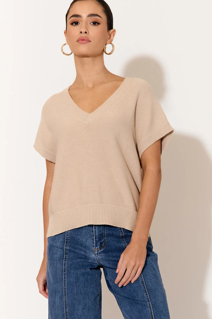 Samara Cotton Knit Top Camel