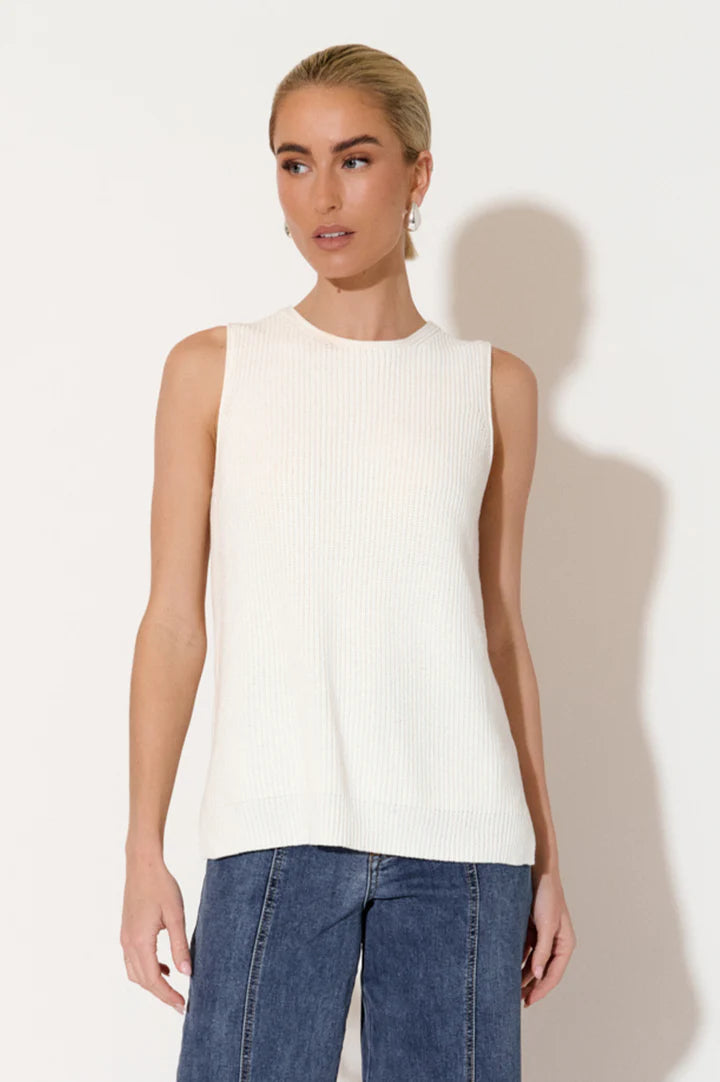 Laurel Sleeveless Knit White