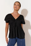 Dani Pleated Top Black