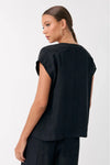 Karina Cupro V-Neck Top Black