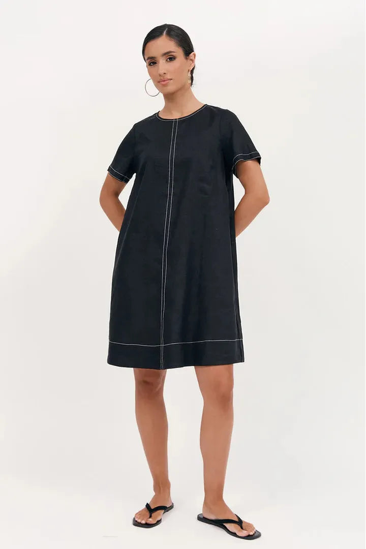 Lexi Contrast Dress Black