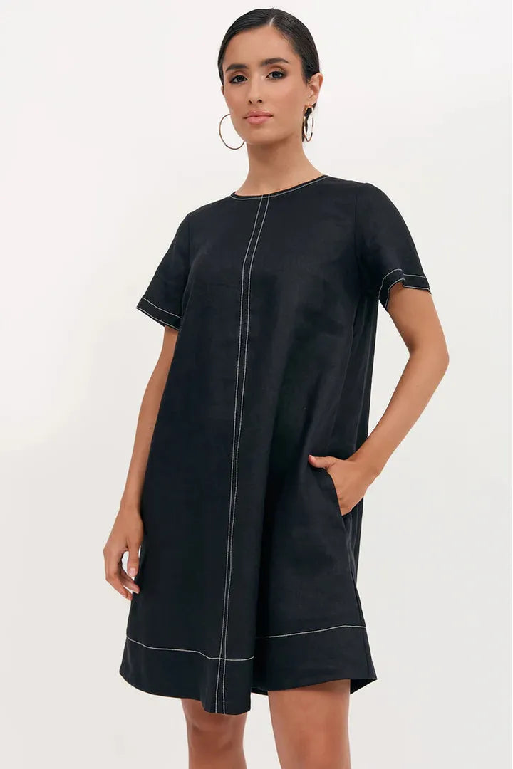 Lexi Contrast Dress Black