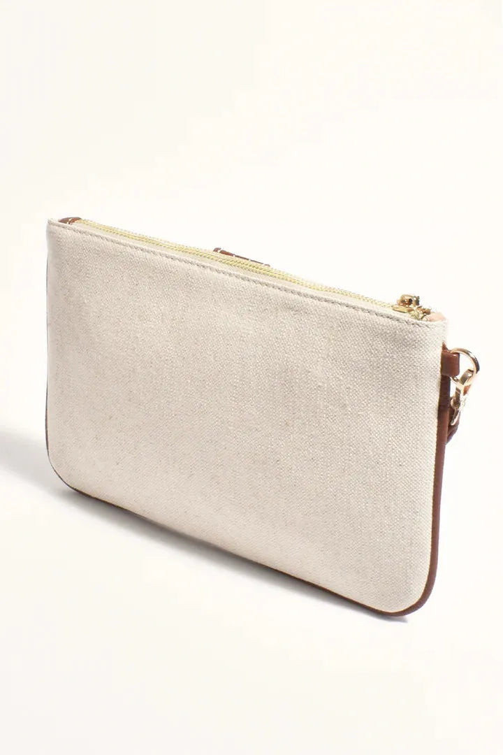 Jessie Contrast Stripe Pouch Tan