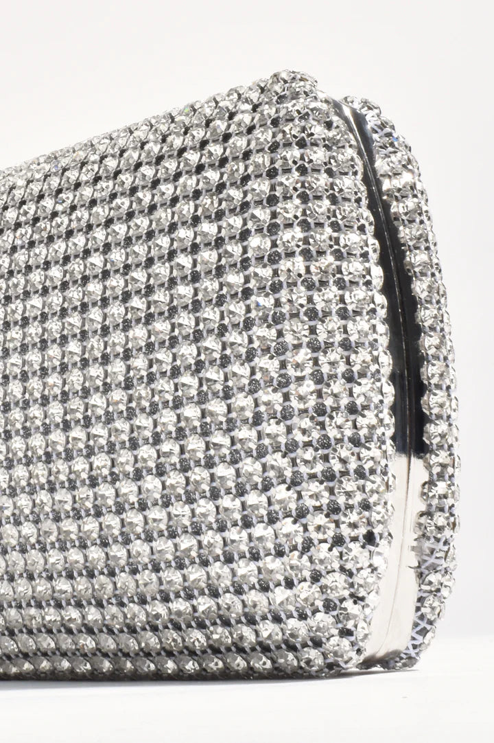 Lumiere Diamante Clutch Silver