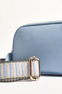 Bella Striped Webbing Camera Bag Blue