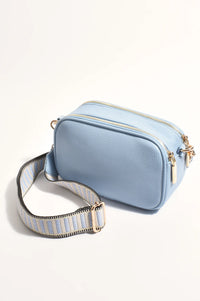 Bella Striped Webbing Camera Bag Blue