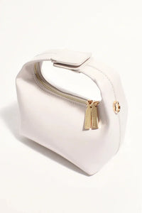 Lia Patent Curved Small Bag Cream