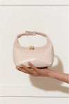 Lia Patent Curved Small Bag Cream