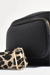 Pepper Leopard Webbing Crossbody Bag Black