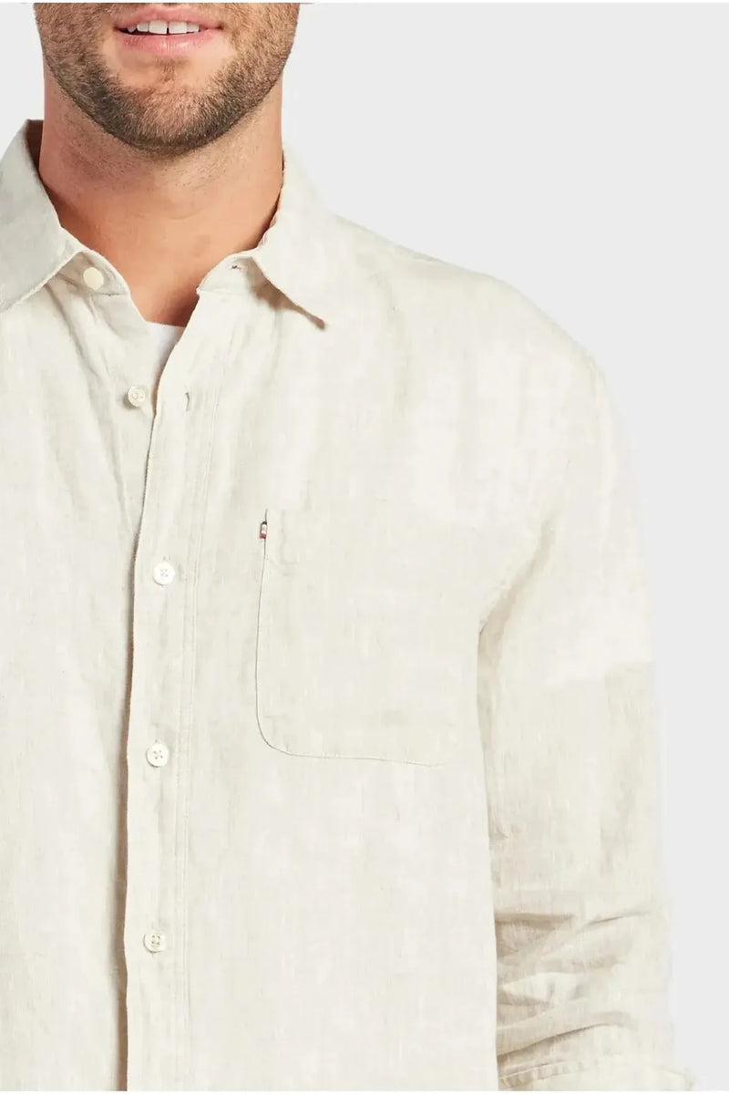 Hampton L/S Linen Shirt Oatmeal