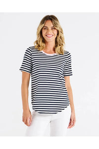 Ariana Tee Navy Stripe/Pink