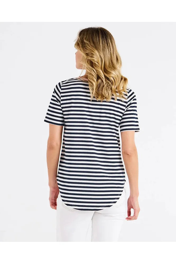 Ariana Tee Navy Stripe/Pink