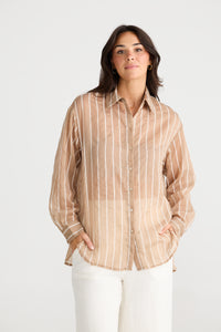 Avalon Shirt Latte Stripe