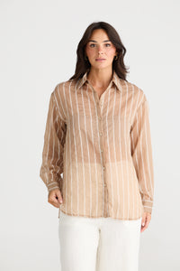 Avalon Shirt Latte Stripe