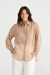 Avalon Shirt Latte Stripe