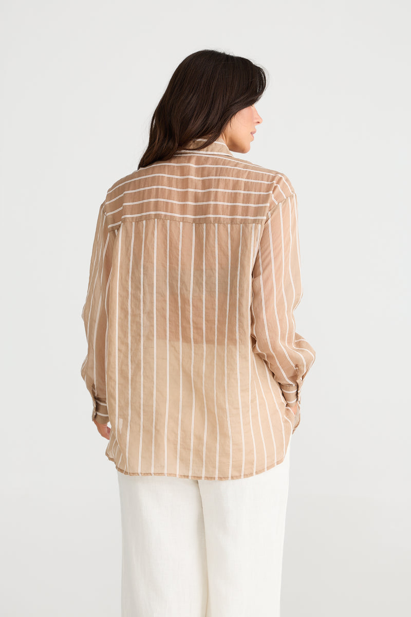 Avalon Shirt Latte Stripe