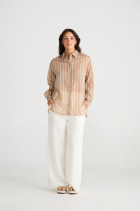 Avalon Shirt Latte Stripe