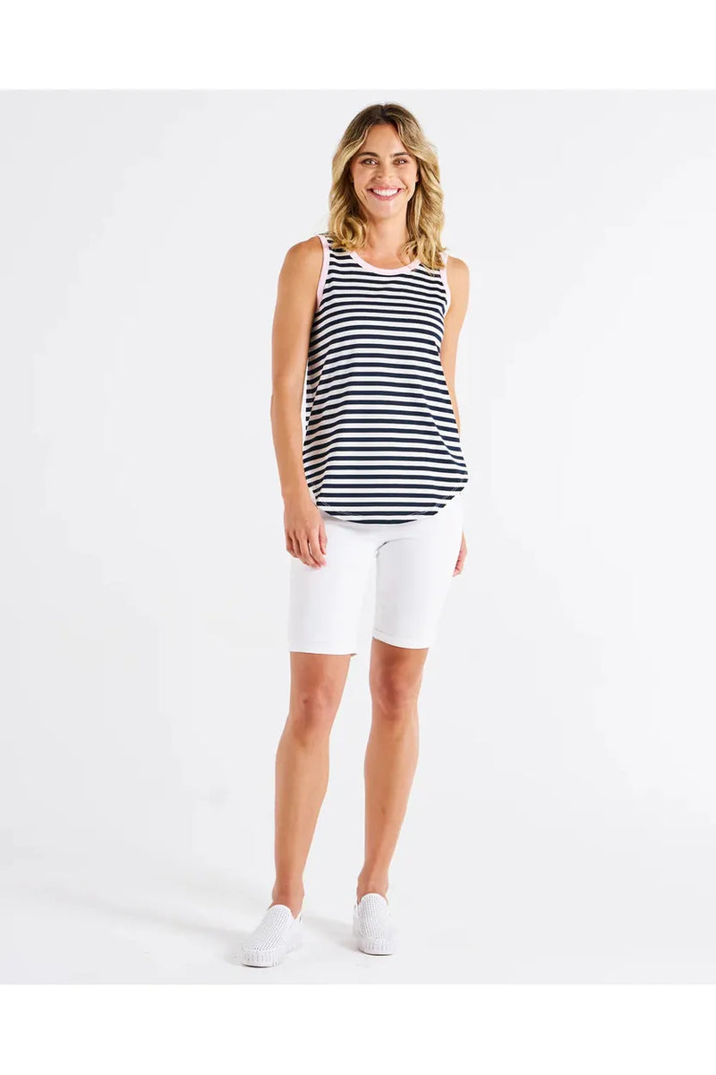 Keira Tank Navy Stripe/Pink