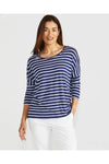 Milan 3/4 Slv Top Parisian Stripe