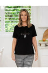 Cross Sequin Tee Black