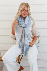 Tartan Scarf Soft Grey/White