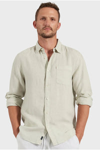 Hampton L/S Linen Shirt Sage Green