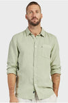 Hampton L/S Linen Shirt Silver Green