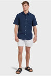 Hampton Linen S/S Shirt Navy