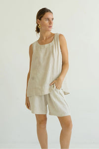 Sarah Linen Vest Natural