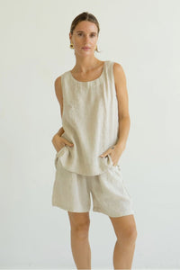 Sarah Linen Vest Natural